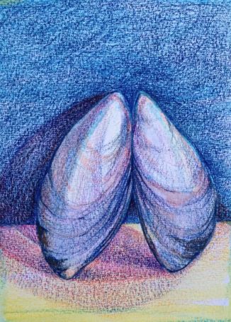 Water Soluble Crayon and Colored Pencil