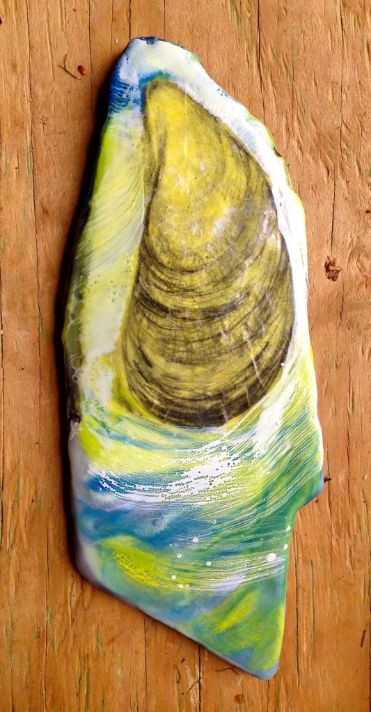 Graphite, tissue, encaustic