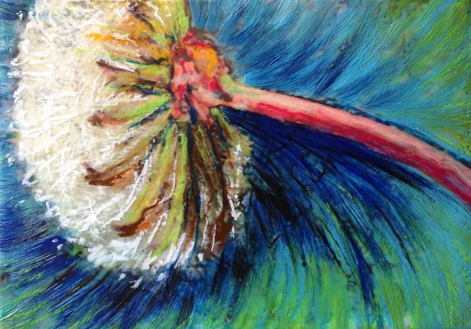 Encaustic & oil pastel: 5" x 7"