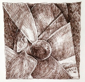 Boat propeller: sepia ink
