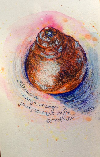 Minneola: inktense and colored pencil