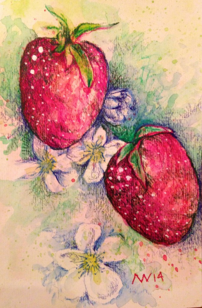 thank you postcard: intense and colored pencil