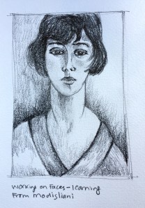 Practicing Faces: inspired by Modigliani