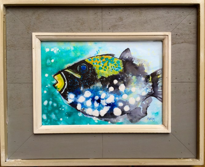 Trigger Fish: Ink & Watercolor, 5" x 7"